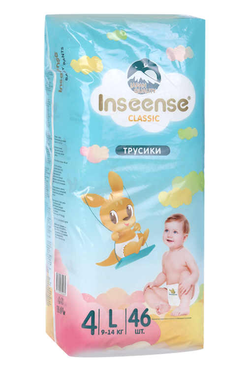 Трусики-подгузники Inseense Classic L (9-14кг), 46 шт, голуб Драйлок Технолоджиз ООО