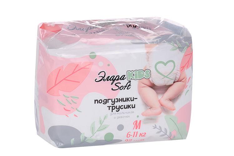 Подгузники-трусики Элара KIDS Soft р М (6-11 кг), 24 шт Диона ООО