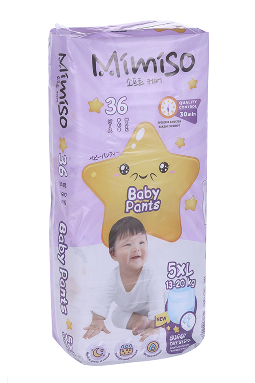 Трусики-подгузники MIMISO одноразовые д/детей XL (13-20 кг), 36 шт Коттон Клаб