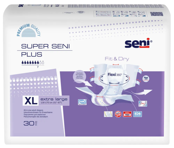 Подгузники д/взрослых Seni SUPER PLUS Extra Large, 30 шт ТЗМО С.А. АО/ Белла ООО