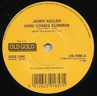 7-дюймовая пластинка JERRY KELLER / JOHNNY CYMBAL - Вот приходит лето / Мистер. Бас-гитара Man OG9165 Старое золото Великобритания Рок Б/У RecordCityJP