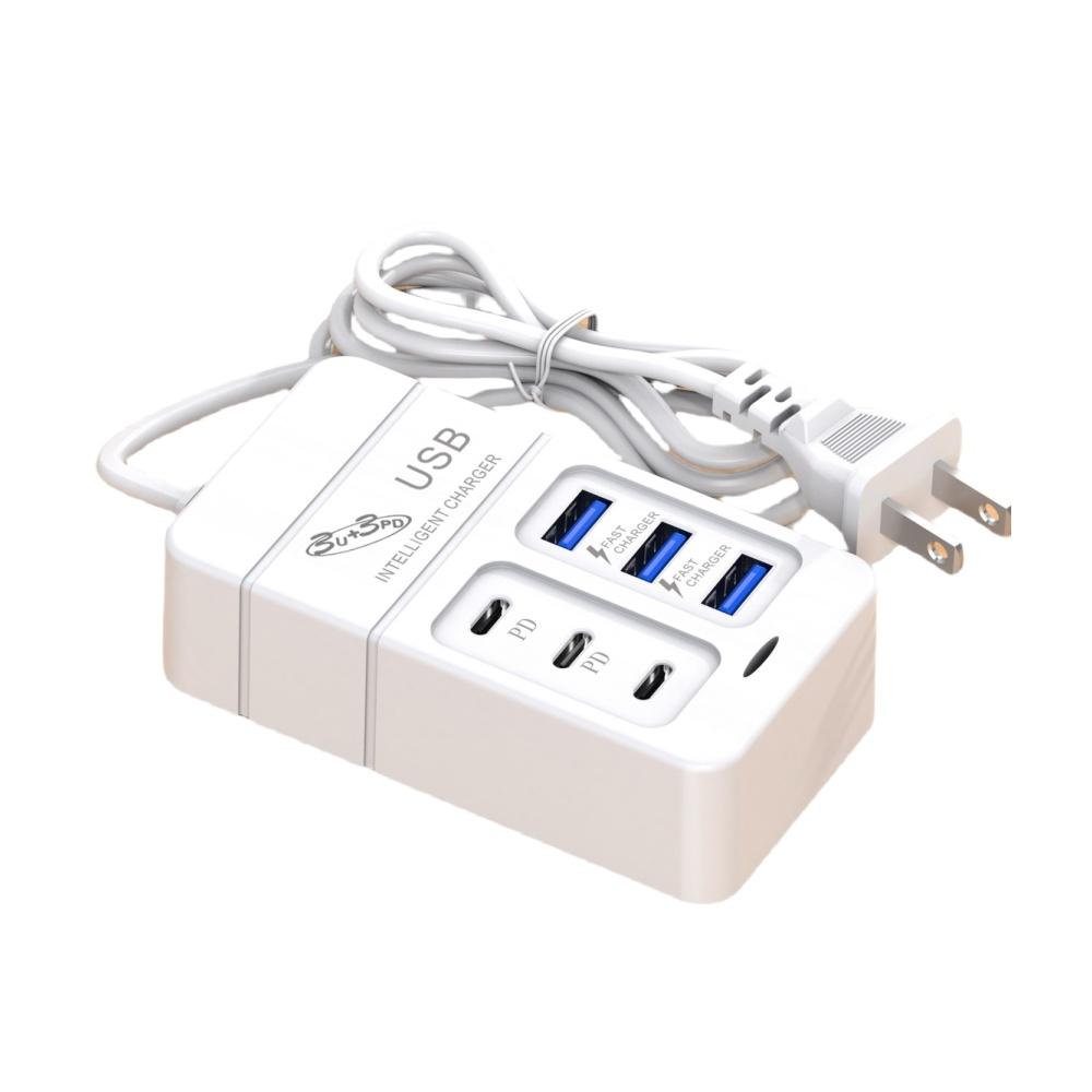 Многопортовое зарядное устройство USB 35 Вт PD Type C Быстрая зарядка Быстрые настенные зарядные устройства Адаптер USB-концентратора для мобильного телефона Зарядное устройство с вилкой стандарта ЕС и США USB Type C US Charger gray Lminmin
