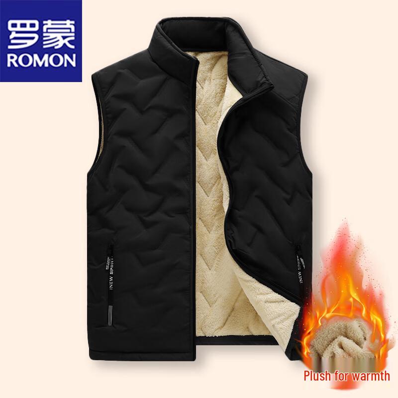 Мужской жилет ROMON из овечьей шерсти с воротником-стойкой XL чёрный