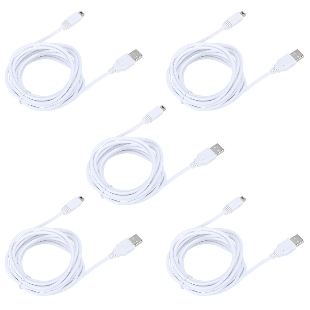 5 шт. 3 м USB-кабель для передачи данных для игровой консоли WIIU, кабель для зарядки, игровые аксессуары белый KONNWEI