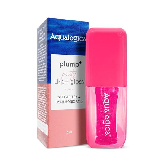Aqualogica Plump+ Pouty Li-Ph Glossy - ломтик арбуза | Блеск для губ с клубникой и гиалуроновой кислотой | Легкий -5 мл blue Vedic India