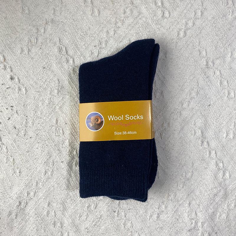 Мужские толстые шерстяные носки – средней длины, теплые и мягкие для осени и зимы One Size gray Top Men Wardrobe