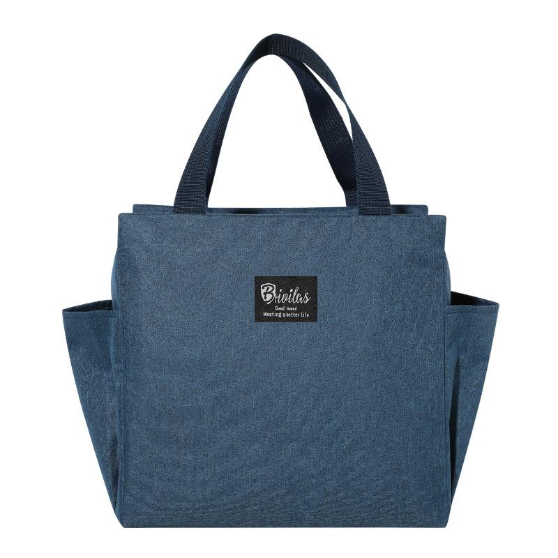 Большая вместительная сумка-холодильник Oxford Portable Zipper Thermal Lunch Bags Изолированная сумка-холодильник для кемпинга и пикника темно-синий Rainy Hyades