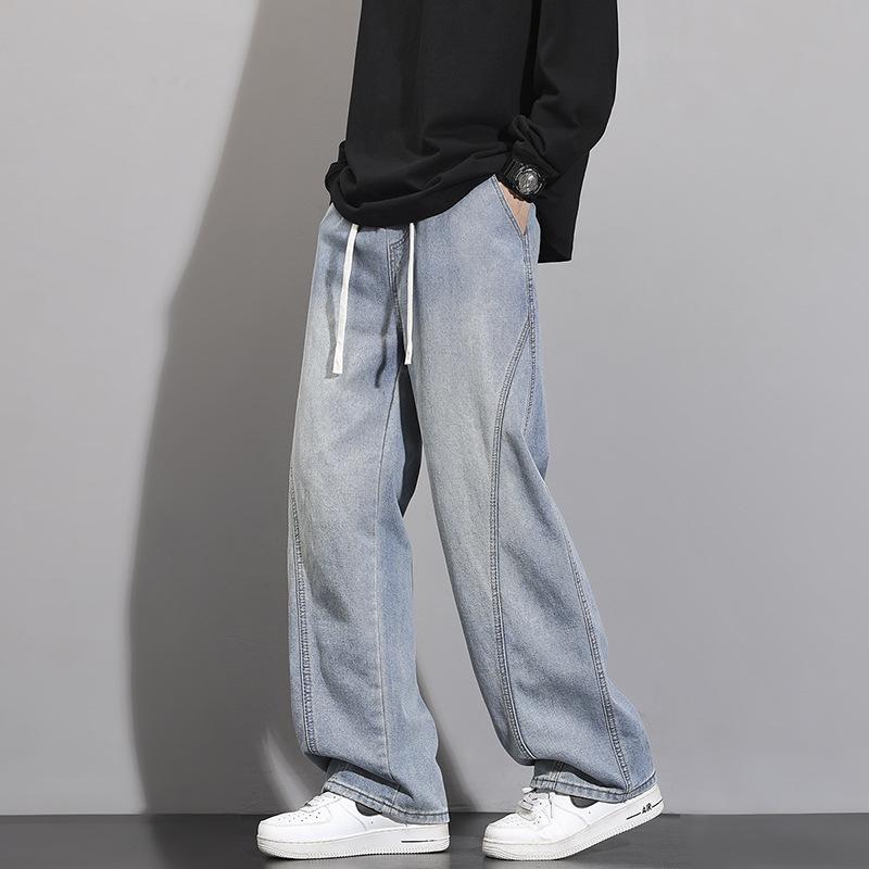 Модные мужские джинсы с широкими штанинами на бархатной подкладке 2025 2XL gray UrbanEdge