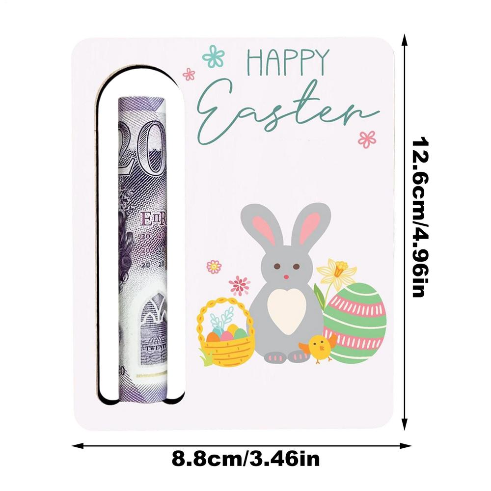 Easter Wooden Bunny Wallet Easter Coin Gift Multifunctional Party Decorations Unique transparent window design Beautiful gray hello house