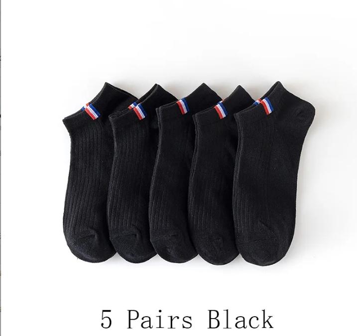 5/10/20/30 Pairs Men Ankle Socks Fashionable Letter Sports Style Odor Proof Sweat Absorbing Breathable Invisible Running Socks One Size black Versatile socks
