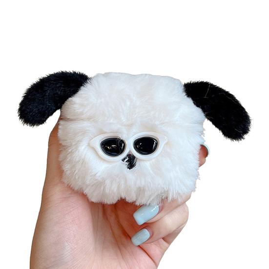 Plush Rabbit Dog Earbud Case for AirPods 1/2/3/4 for AirPods Pro 1/2/3 Bluetooth-compatible Wireless Earphone Charging Case Cover Headphone Protective F чёрный HongYunDangTou