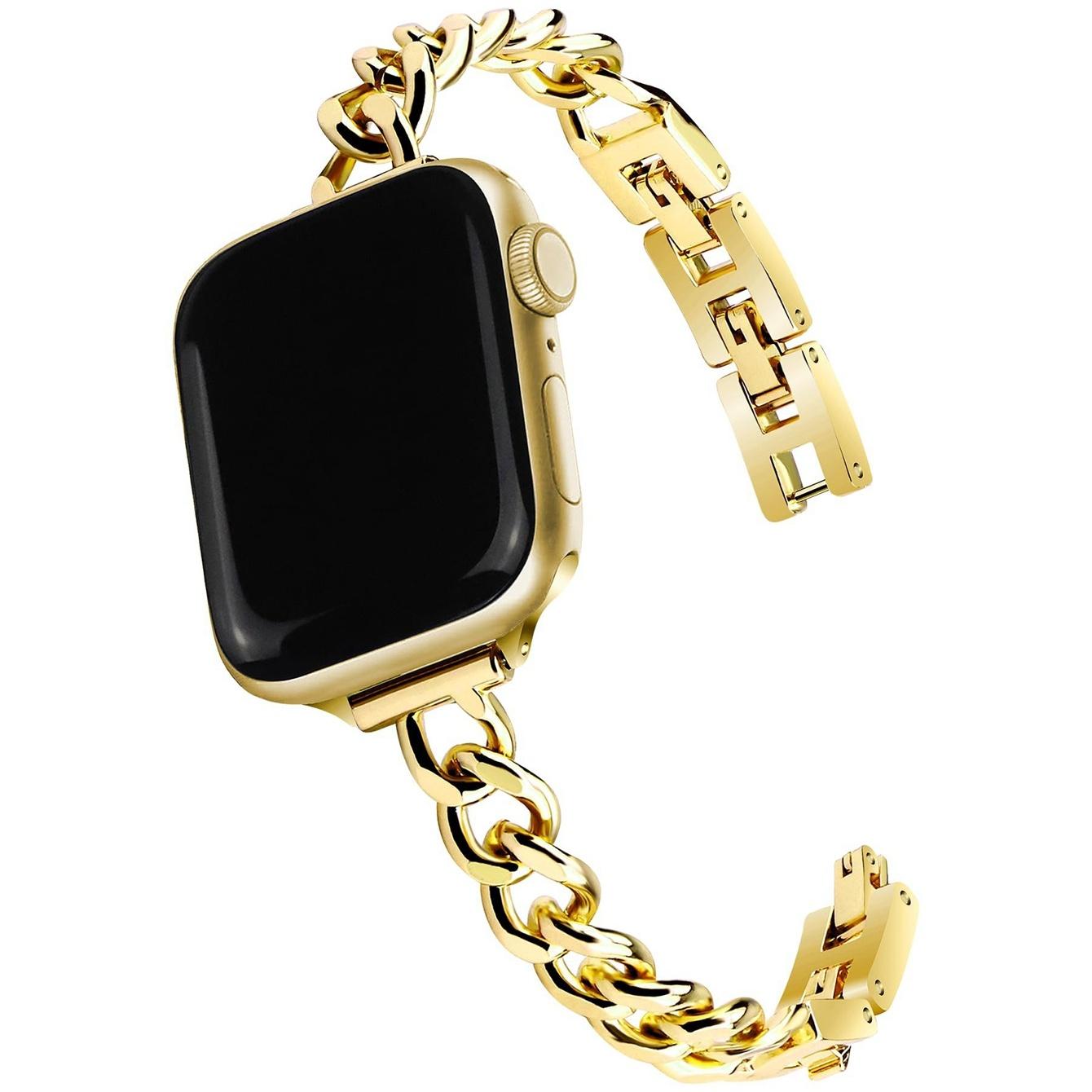 Роскошный звеньевой браслет Для ремешка Apple Watch женский Серия 11/8/7/6/10/9 40мм 41мм 38мм 42мм 44мм 45мм 46мм Ремешок 38mm40mm41mm золотой WristAura