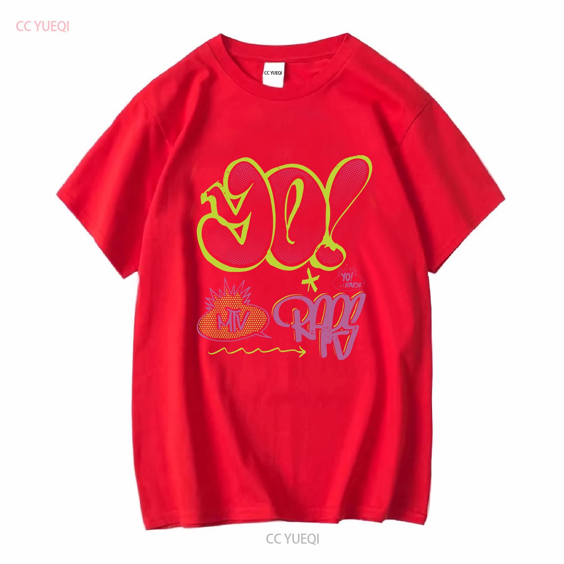 MTV 80s Music Television Yo Raps Graffiti Logo Mens T Shirt vintage Washed Slightly Versatile designer clothes Casual S red ZheXiong TEE