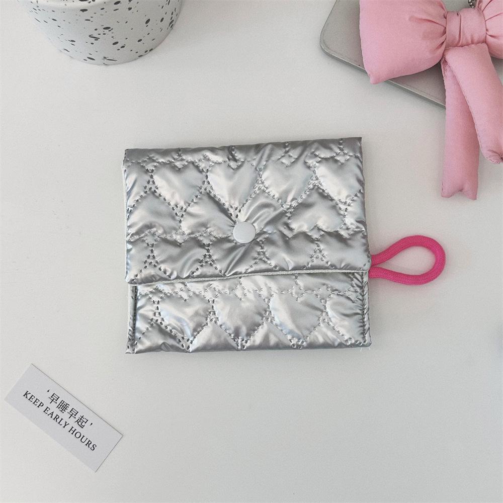 Серебряный Lingge Bow Pattern Кошельки для монет Маленькая гигиеническая салфетка Кошелек для монет Женская сумка для хранения ключей и монет для девочек серебряный NATAWA