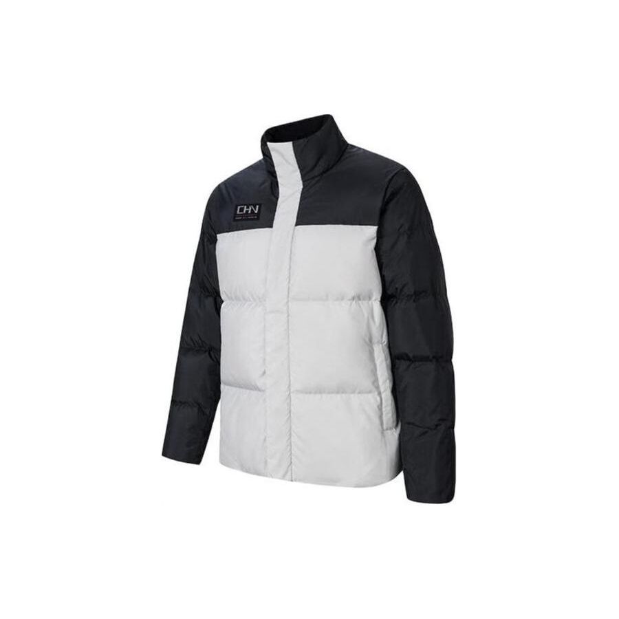Anta Training Series Color Block молния воротник стойка теплая пуховик с длинным рукавом мужская верхняя одежда трава-зима-серый 152347934-1 S white