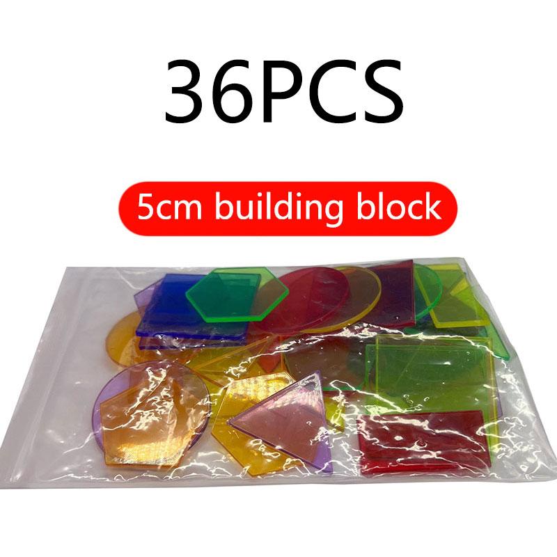 Детские прозрачные блоки Монтессори игрушки 3D геометрические фигуры DIY сенсорная игра приход образовательное обучение световой стол игрушки red Interesting toys and dolls