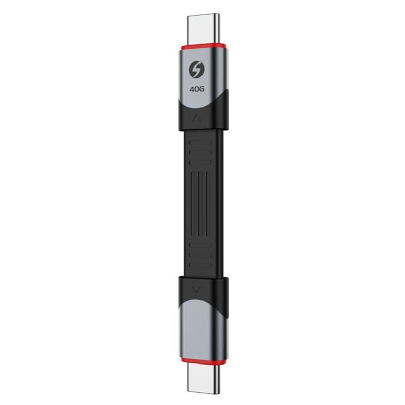 Дата-кабель USB4 240 Вт 40 Гбит/с Полная функциональность 15 см Гибкая схема FPC Алюминиевая оболочка для зарядного шнура для нескольких устройств gray 666