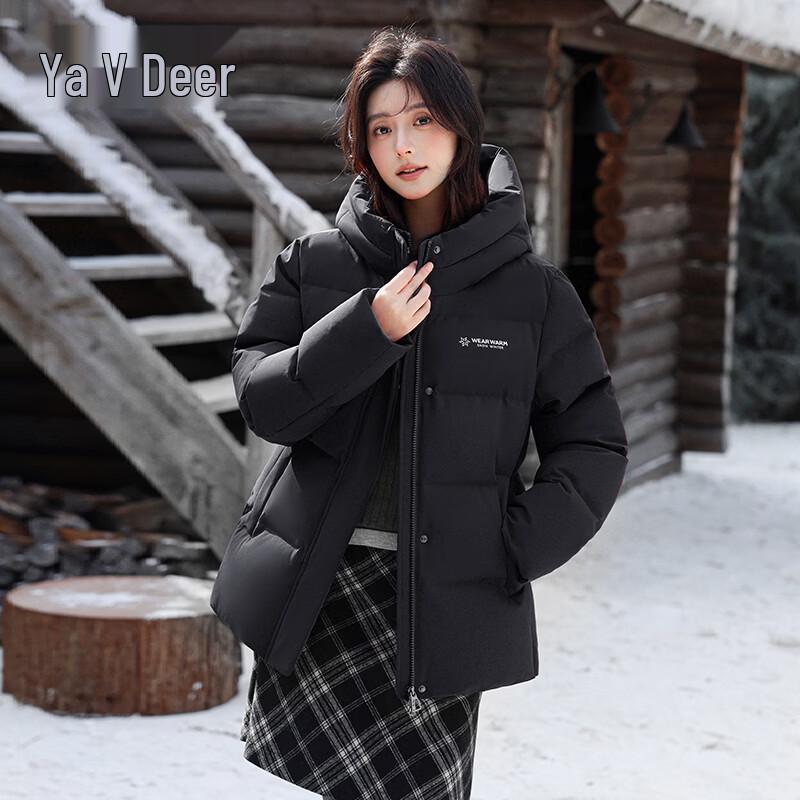 Женский короткий пуховик Yalu с капюшоном для зимы S gray JDST SELECTION