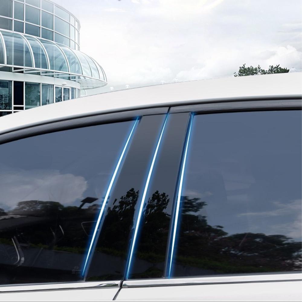 For Mazda 3 Sedan   Car Windows Modification Pillar Mirror Cover Trim Auto Parts Exterior Styling Accessories Stickers Black 8PCS gray UghE rin