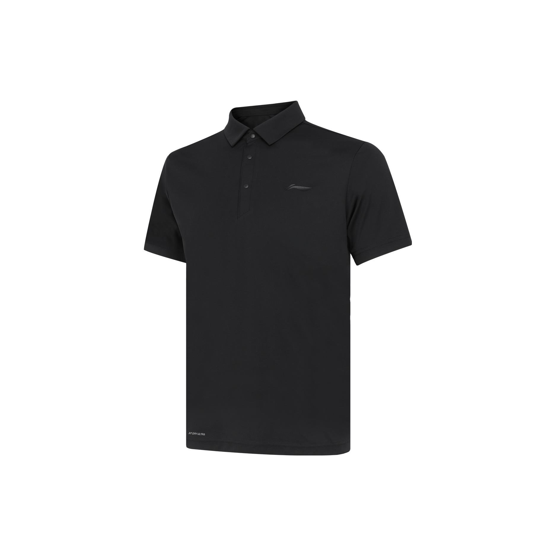 Li-Ning Sports Lifestyle Series однотонные быстросохнущие мужские рубашки-поло с короткими рукавами, черные APLT031-1 M black