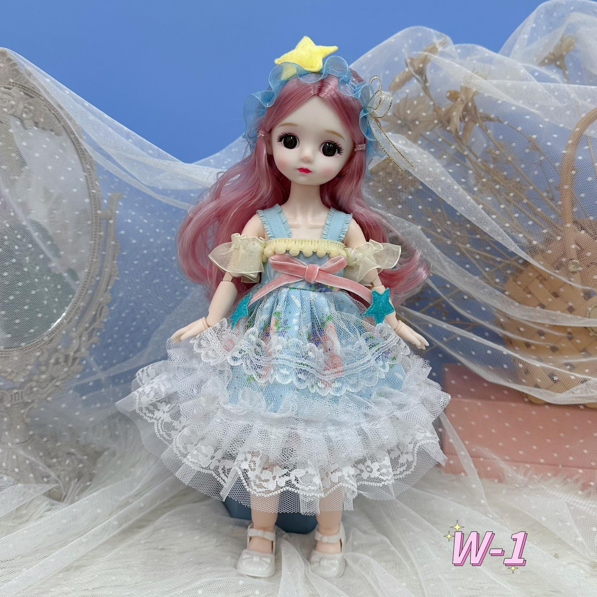 30 см Милая Кукла Наряжаться 6 Шарнирная BJD Кукла Кукла Дети Девочка Подарок на День Рождения Игрушка Exquisite doll [Bag] gray CozyNest Home