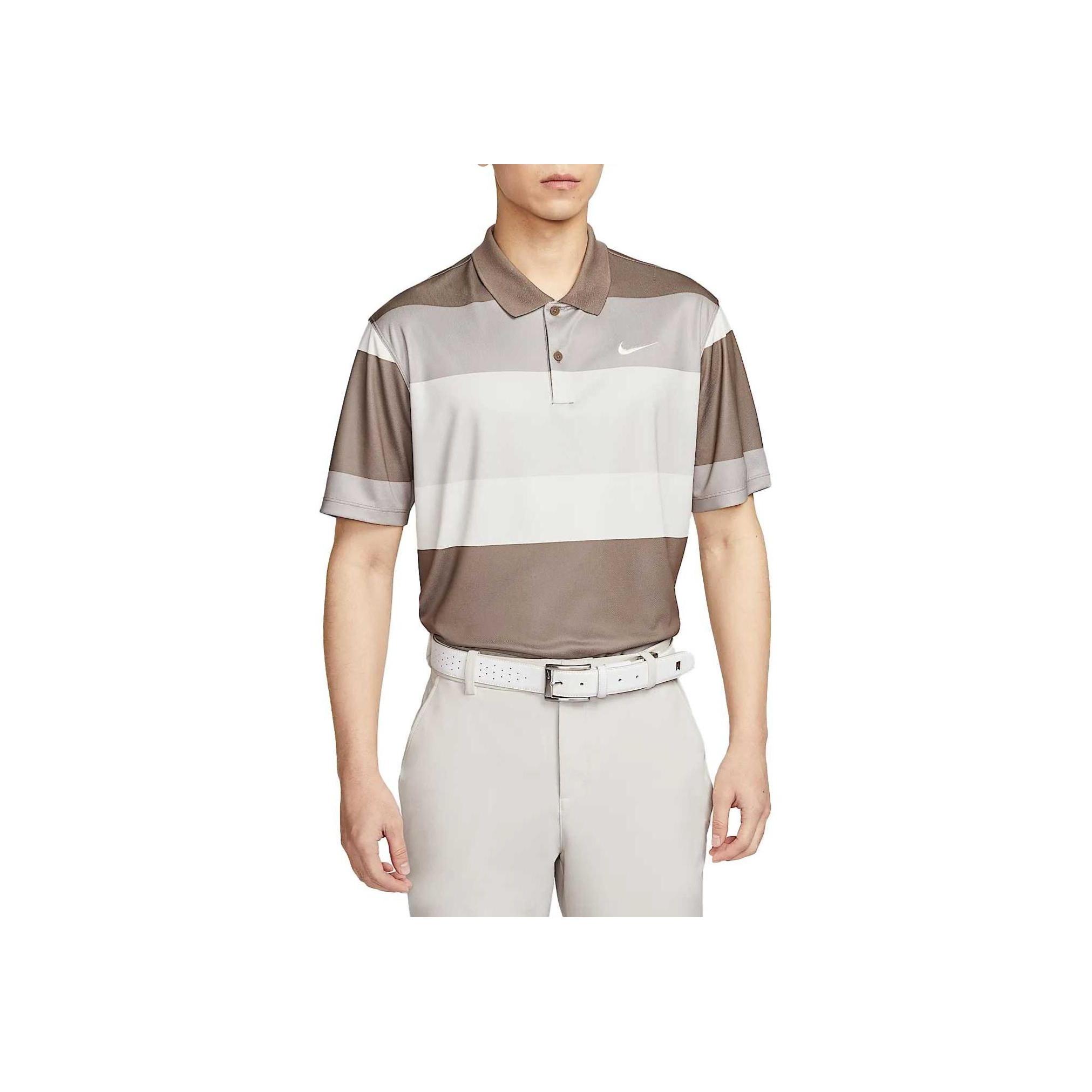 Nike Victory Dri-Fit Swoosh Comfortable Casual Simple Versatile Short Sleeve Polo Shirt Men tops Brown FZ7449-233 S gray
