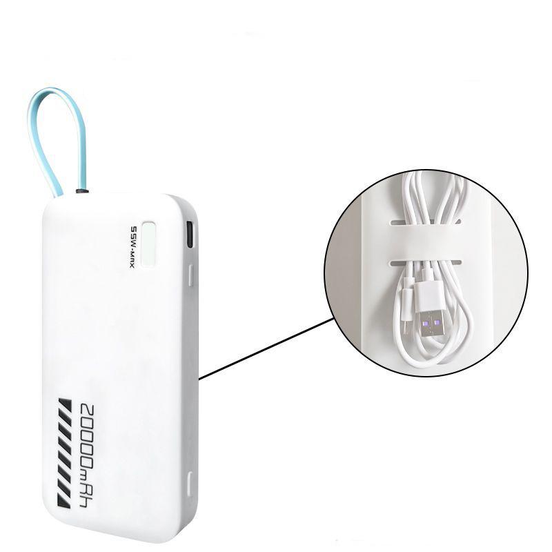 Ударопрочный силиконовый чехол для CUKTECH CP25 20000 мАч 55 Вт Power Bank Пылезащитный защитный чехол для Power Bank Со встроенным хранилищем для кабеля белый Cozy Cottage-Relax