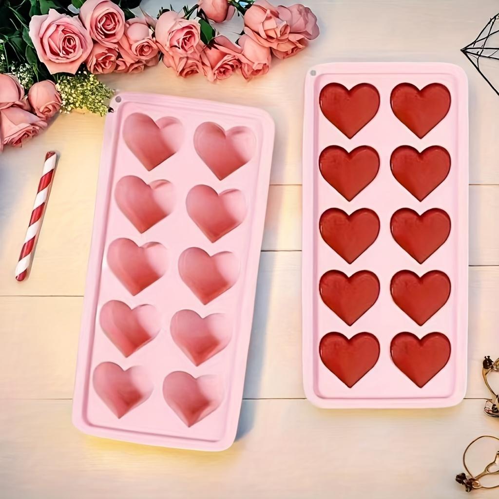 1pc Heart-Shaped Silicone Ice Cube Mold - Multifunctional Chocolate, Pudding & Jelly Mold for Valentine S Day,Kitchen Essentials розовый Toool-Home
