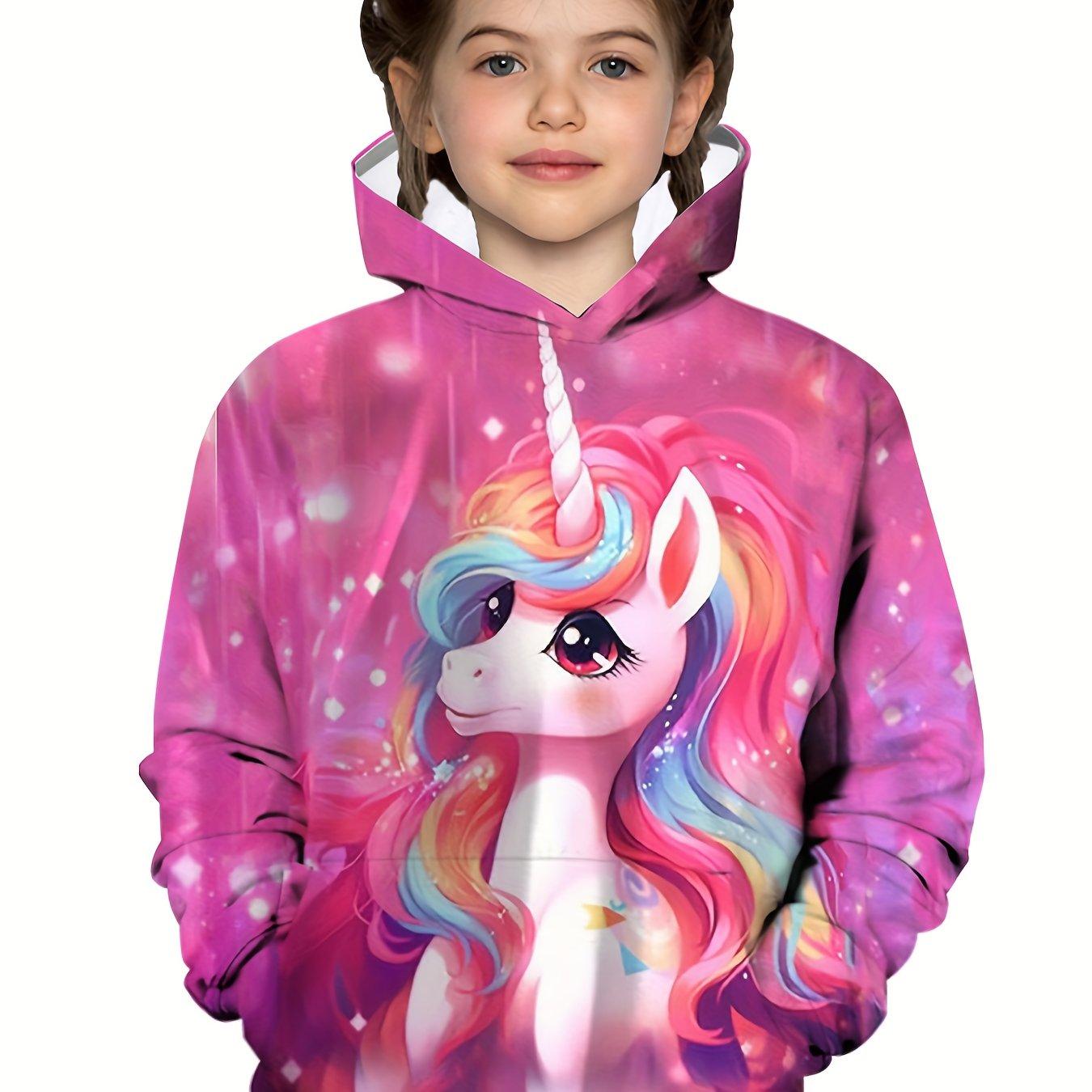 Толстовка Unicorn Magic Hoodie - мягкая, теплая, с 3D-принтом, из плотного флиса для детей, модная, стильная верхняя одежда для мальчиков и девочек, незаменимая вещь на осень и зиму 100 розовый bobby3
