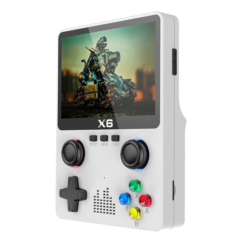 Портативная игровая консоль Arcade X6: Новый цветной мини-экран высокой четкости с ручкой для телевизора и двумя джойстиками 32G Single белый Warm Land