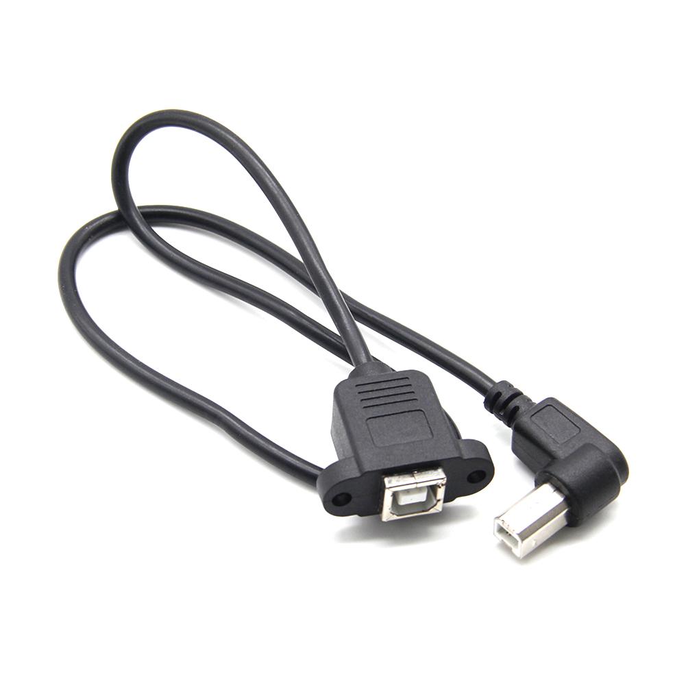Кабель USB A папа - USB-B мама USB2.0 Угловой B папа - мама Шнур USB Тип B Провод Принтер Панельный Удлинительный Кабель gray Elenxs Office