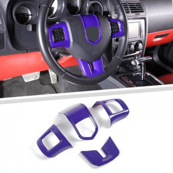 Purple Steering Wheel Decor Cover Trim Kit for Dodge Charger Challenger 2009-14 gray gfvbfgd