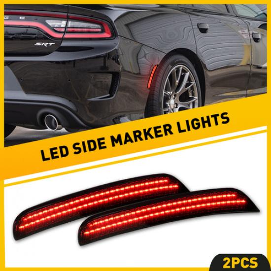 Smoked LED Red Bumper Side Marker Light Reflector For Dodge Charger 2015-22 EOA black nhfafaq
