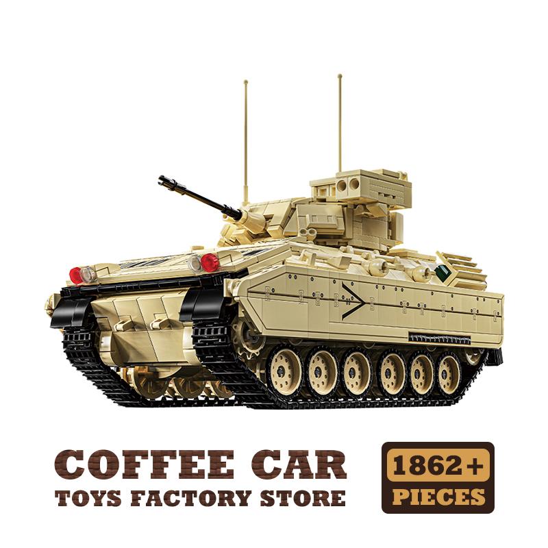 НОВЫЙ Армейский Тяжелый Танк MOC Набор Кирпичей WW2 Военные Бронированные Машины Строительные Блоки Война Танк 3D Модель Детские Игрушки Подарок на День Рождения DIY beige Professional fishing