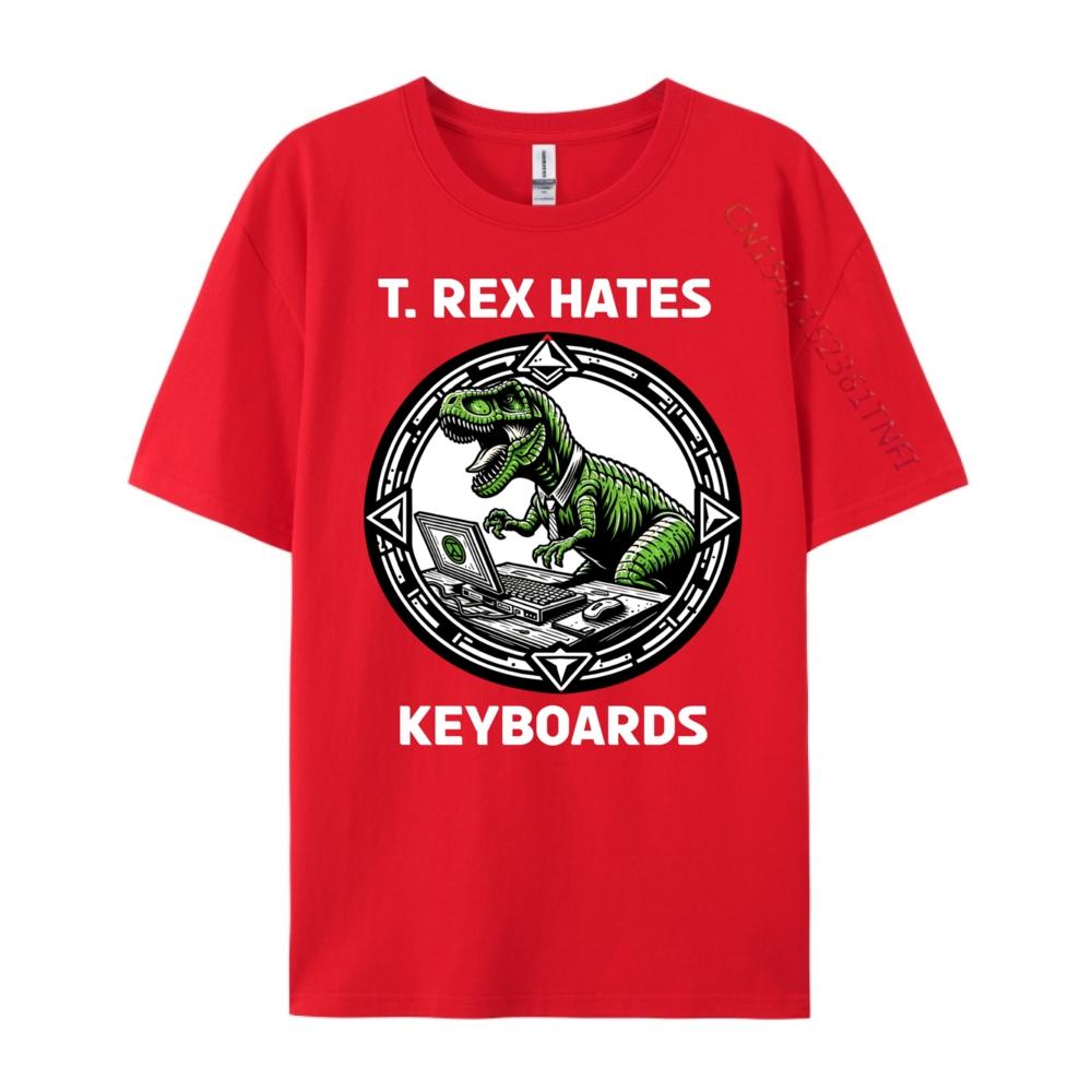 T Rex Hates Keyboards Computers Laptops Mens Designer Clothes Comfortable Luxury Designer Tops  Tees Gothic Style S black ZheXiong TEE
