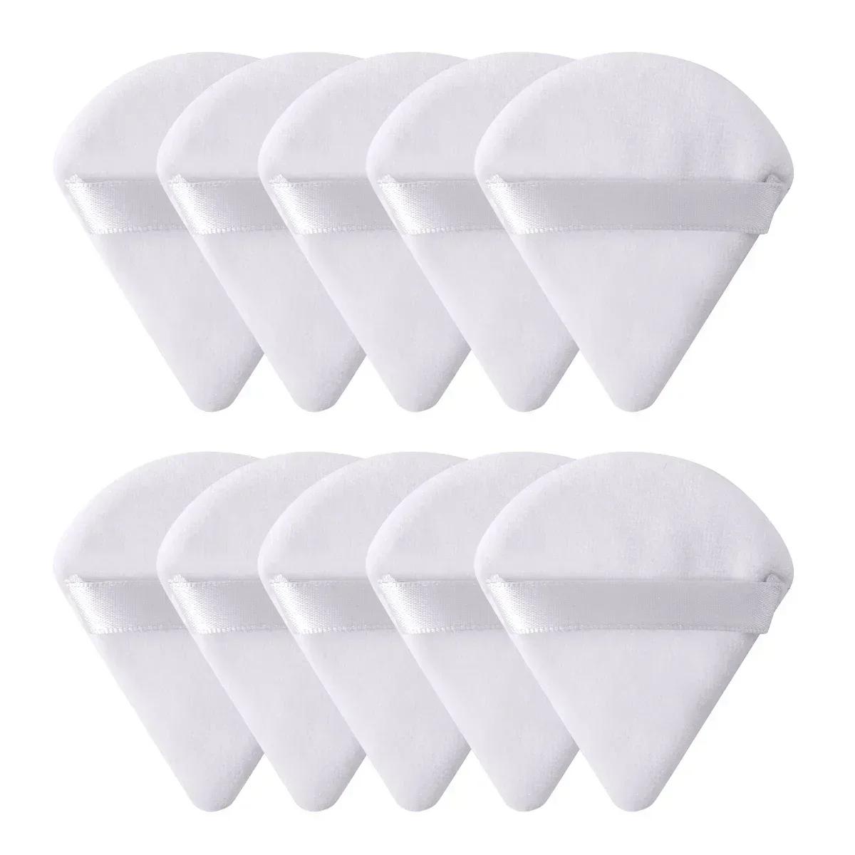 20/10Pcs Triangle Velvet Powder Puff Wet Dry Use Makeup Sponge Cosmetics Blender Makeup Foundation Beauty Tool Accessories white HIMO Group