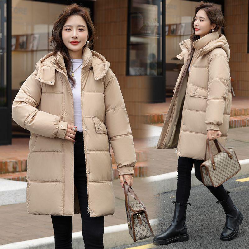 Одежда женская модная новая средняя и длинная свободная одежда на хлопковой подкладке зимние куртки на хлопковой подкладке утолщенные L recommends 115-65 kg хаки TrendKicks