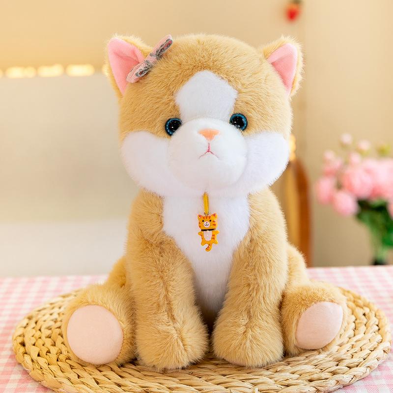 1 штука 25 см супер милый кулон кошка плюшевая игрушка кукла котенок игровой автомат девочка тряпичная кукла подарок на день рождения шампанского Bai Fen Bai Toys