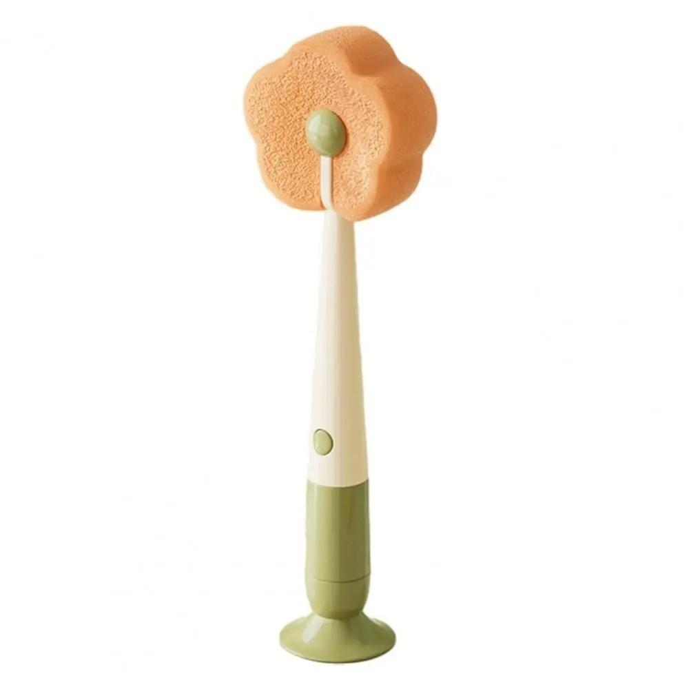 Suction Cup Base Three-in-One Cleaning Brush Removable Long Handle Cup Washer Flower Shape Multifunctional Washer жёлтый Rainbow Rain
