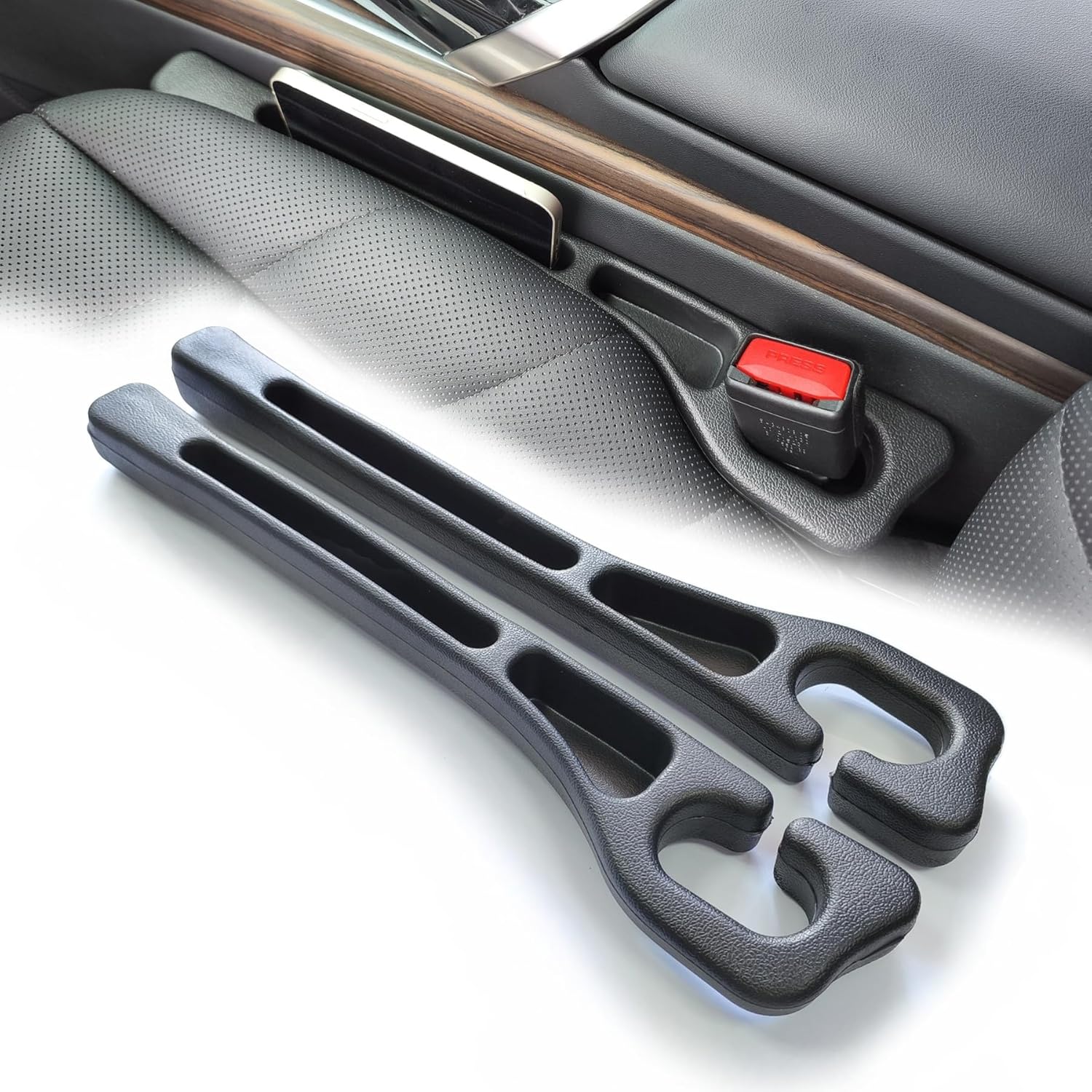 2 Pack No Drop Car Seat Gap Filler Guard, Stopper/Catcher To Fill The Gap Between Seat And Console Black Car Crevice Inbetween Blocker Plug Space Pad gray 91510107MAC221GX68