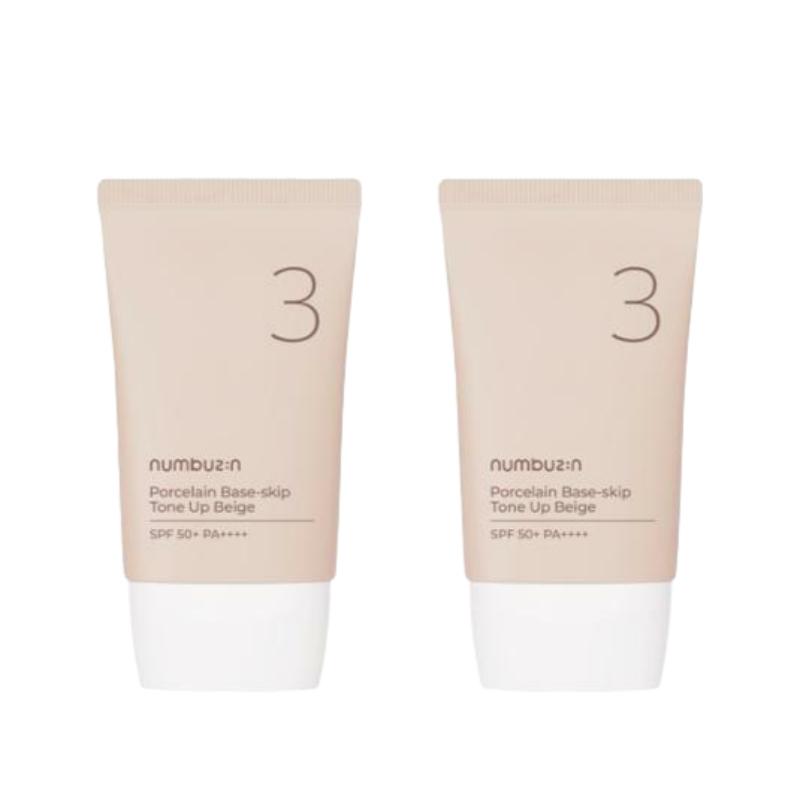 Тональный крем Numbersin №3 Бежевый с фарфоровым финишем SPF50+ PA++++ Набор дуо (35мл+35мл) white