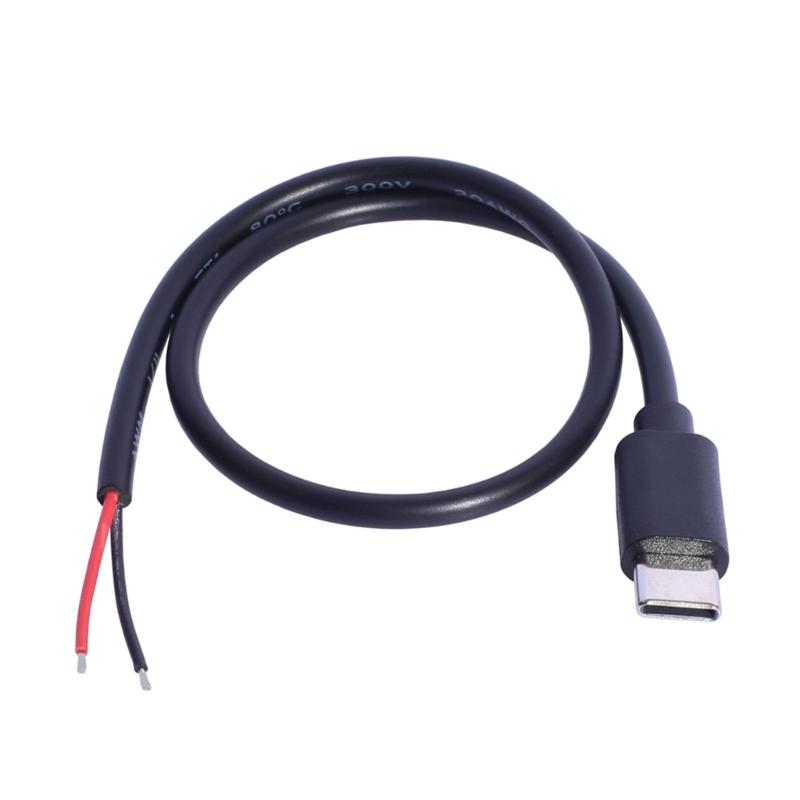 Кабель USB Type C на 2-контактный оголенный провод 30 см для зарядки мобильных устройств, планшетов, наушников и динамиков 1 black Walking by the world