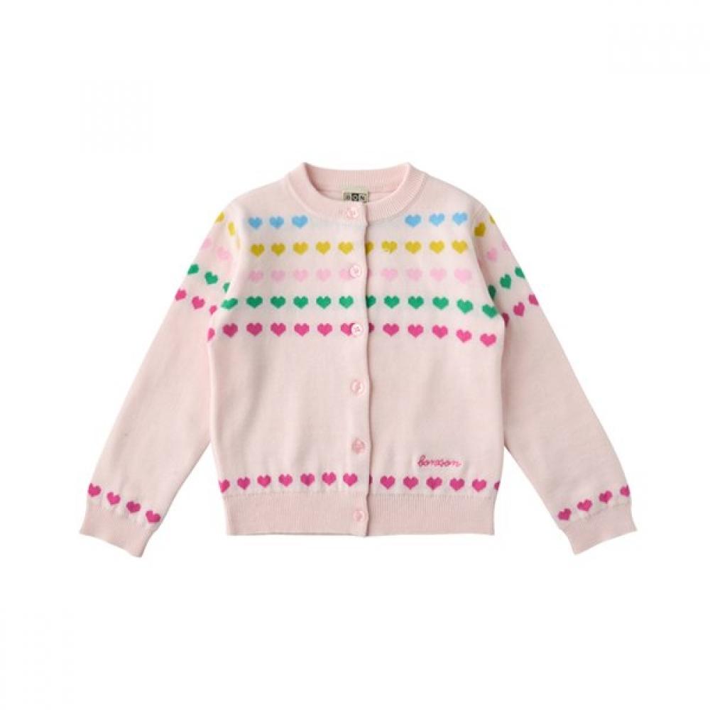 Bonton Multi Heart Cardigan 7617t 200 07 PK/110 pink