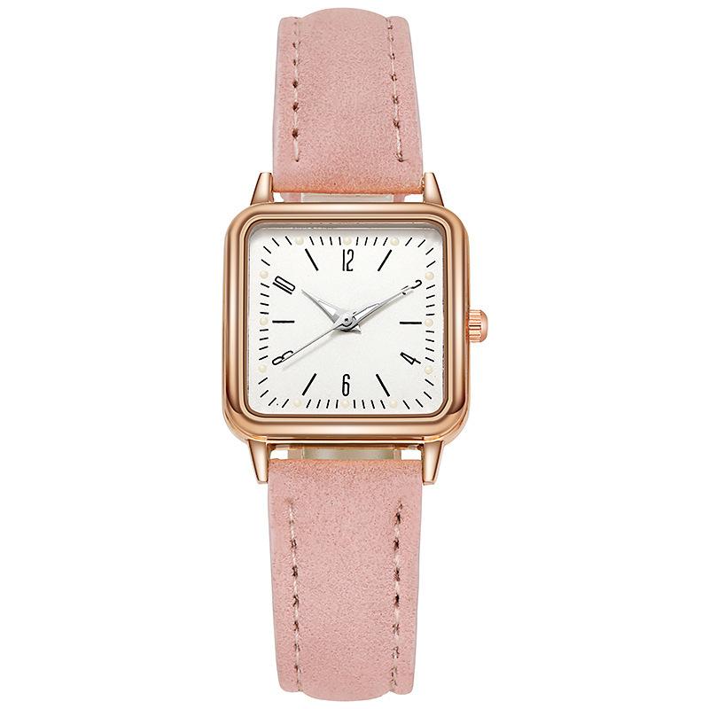 Модные унисекс новые светящиеся женские кварцевые часы Montre Femme модные квадратные наручные часы часы для женщин часы из кожи брендовые часы розовый kuanhong