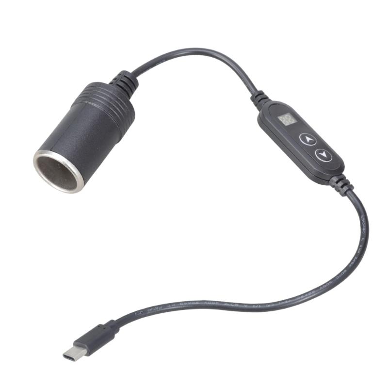 USB C К 5V9V12V15V24V Автомобильный Прикуриватель Розетка Женский Конвертеры Адаптер С Регулируемыми Напряжениями Цифровой Дисплей Для Видеорегистраторов Детекторов 1 gray 666