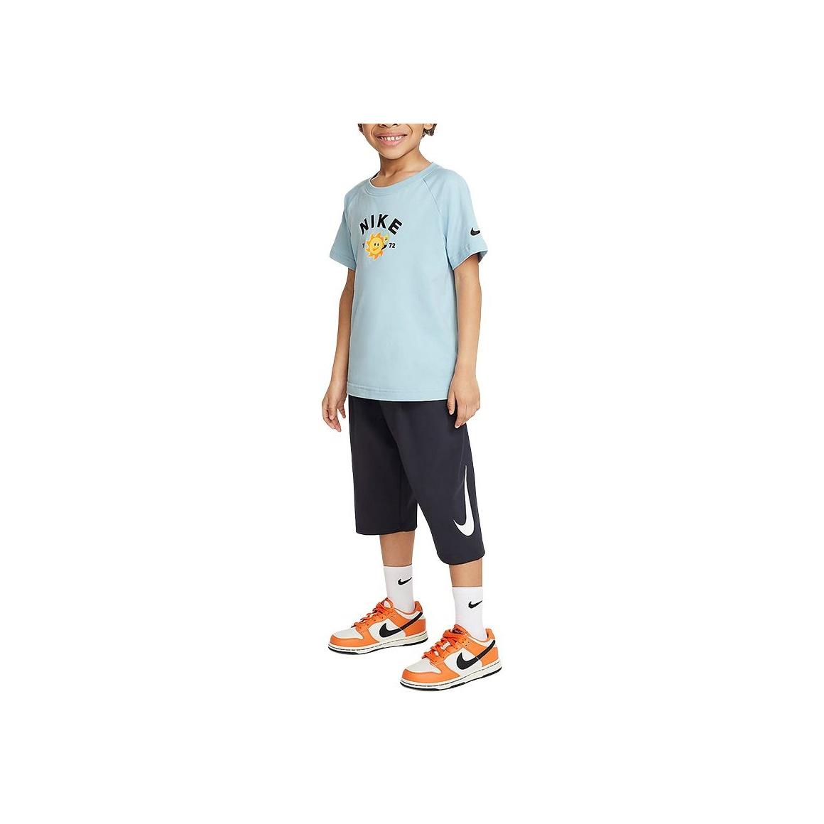 Футболка с коротким рукавом и принтом логотипа Nike Dri-Fit Letter и повседневные брюки Seven-Point, комплект для детей FQ3583-015 XS white