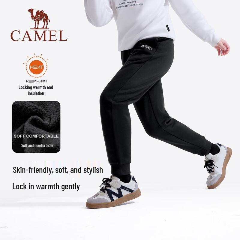 Теплые зимние штаны для детей с верблюжьей подкладкой из плюша 120 black Camel
