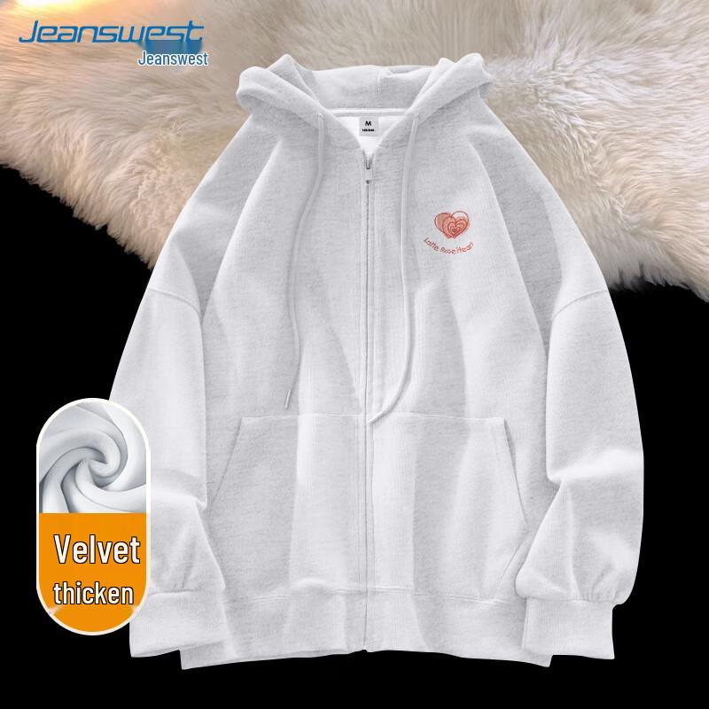 Женская толстовка на молнии с флисовой подкладкой JEANSWEST 2025 S white JDST online