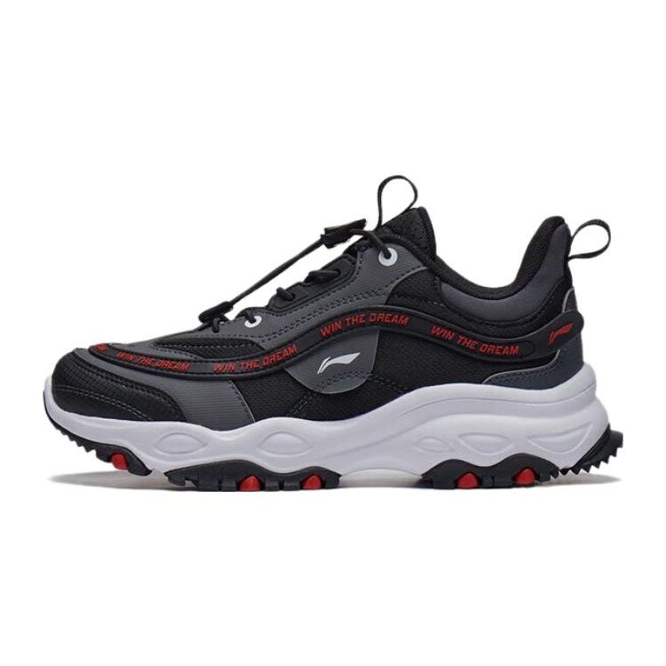 Li Ning Kids Qi Yue универсальные противоударные износостойкие повседневные туфли детские повседневные туфли черные серые YKCT156-1 36 gray Li-Ning