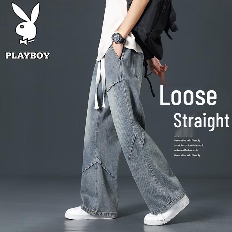 Мужские джинсы прямого кроя в американском стиле Playboy XL синий